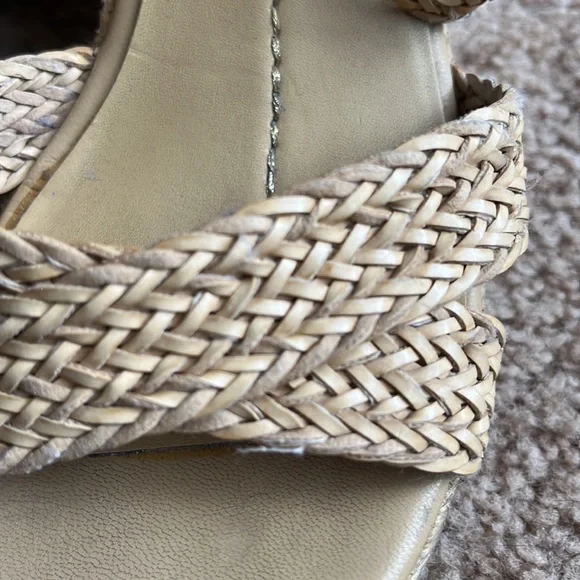 Natural beige Dolce Vita strappy twine sandal wedges - Picture 12 of 13